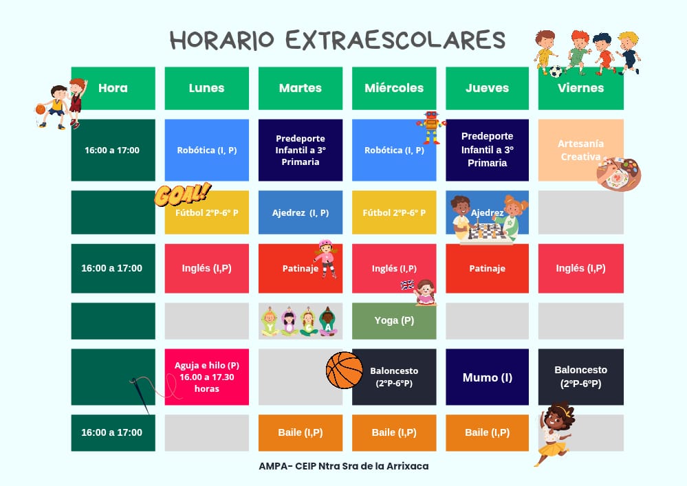 Horario extraescolares 202 / 2026   